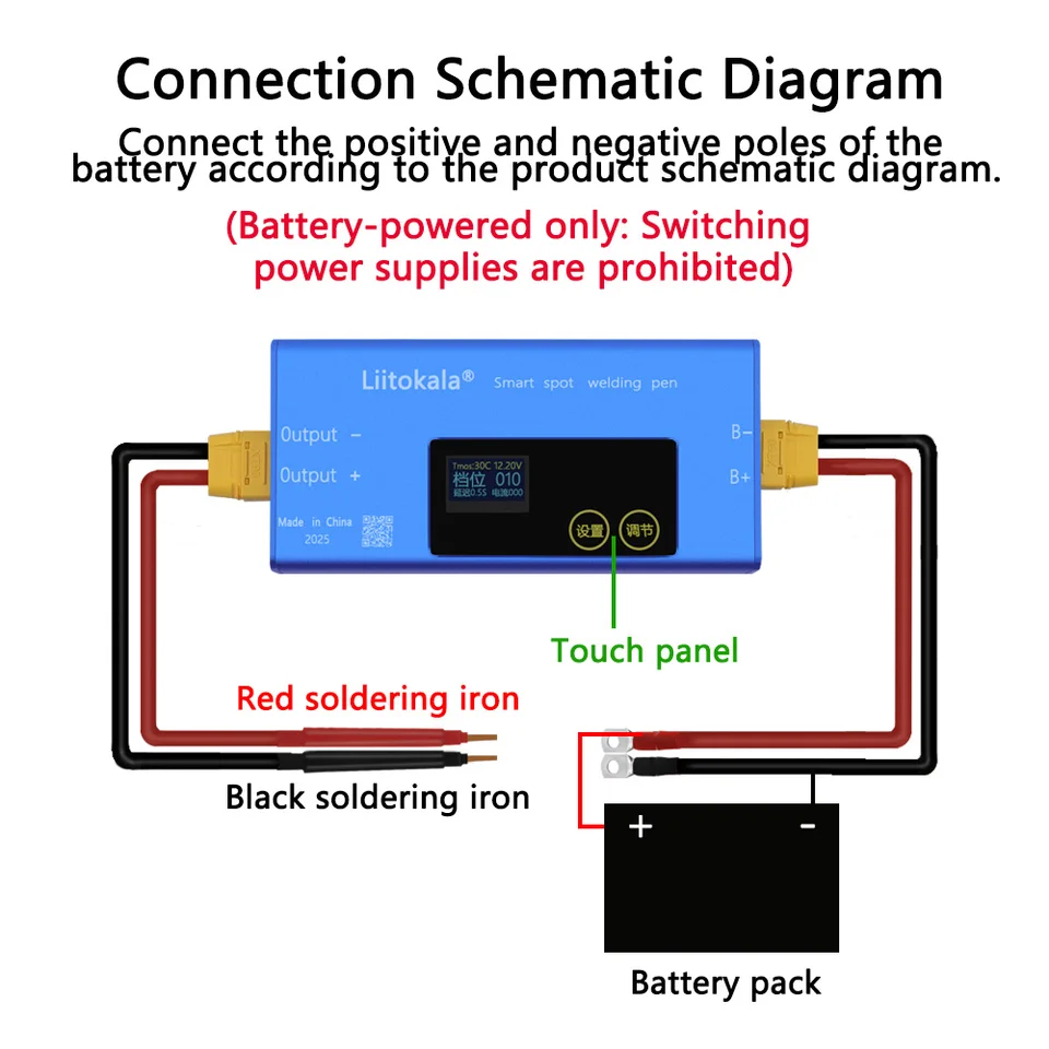 Mini Spot Welder Kit With Color LCD – 5000mAh Rechargeable Lithium Battery, 30 Adjustable Gears For 18650 Battery Maintenance & DIY Welding