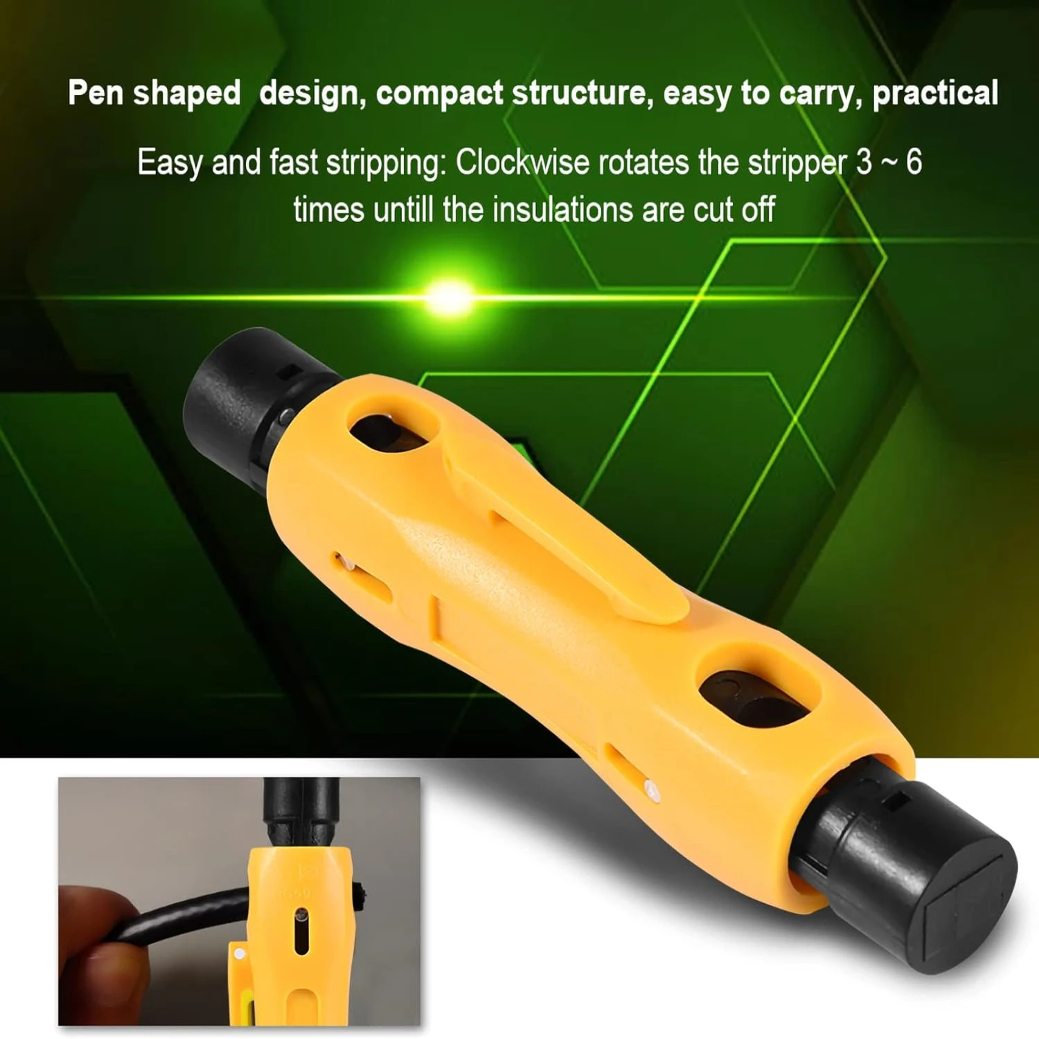 전기 기술자 및 DIY 매니아를 위한 고품질 다용도 양면 동축 와이어 스트리퍼 - 내구성이 뛰어난 전문가급 유틸리티