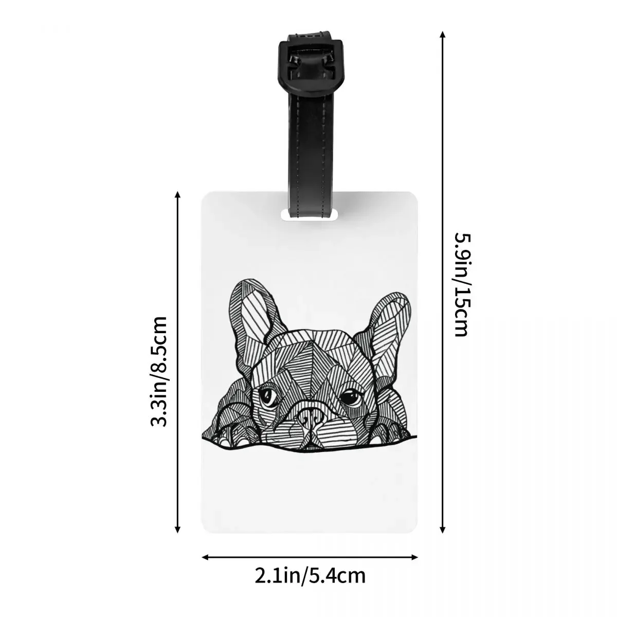 Francês Bulldog Bagagem Tags para Malas, Engraçado Francês Bulldog Bagagem Tags, Privacidade Cover ID Label