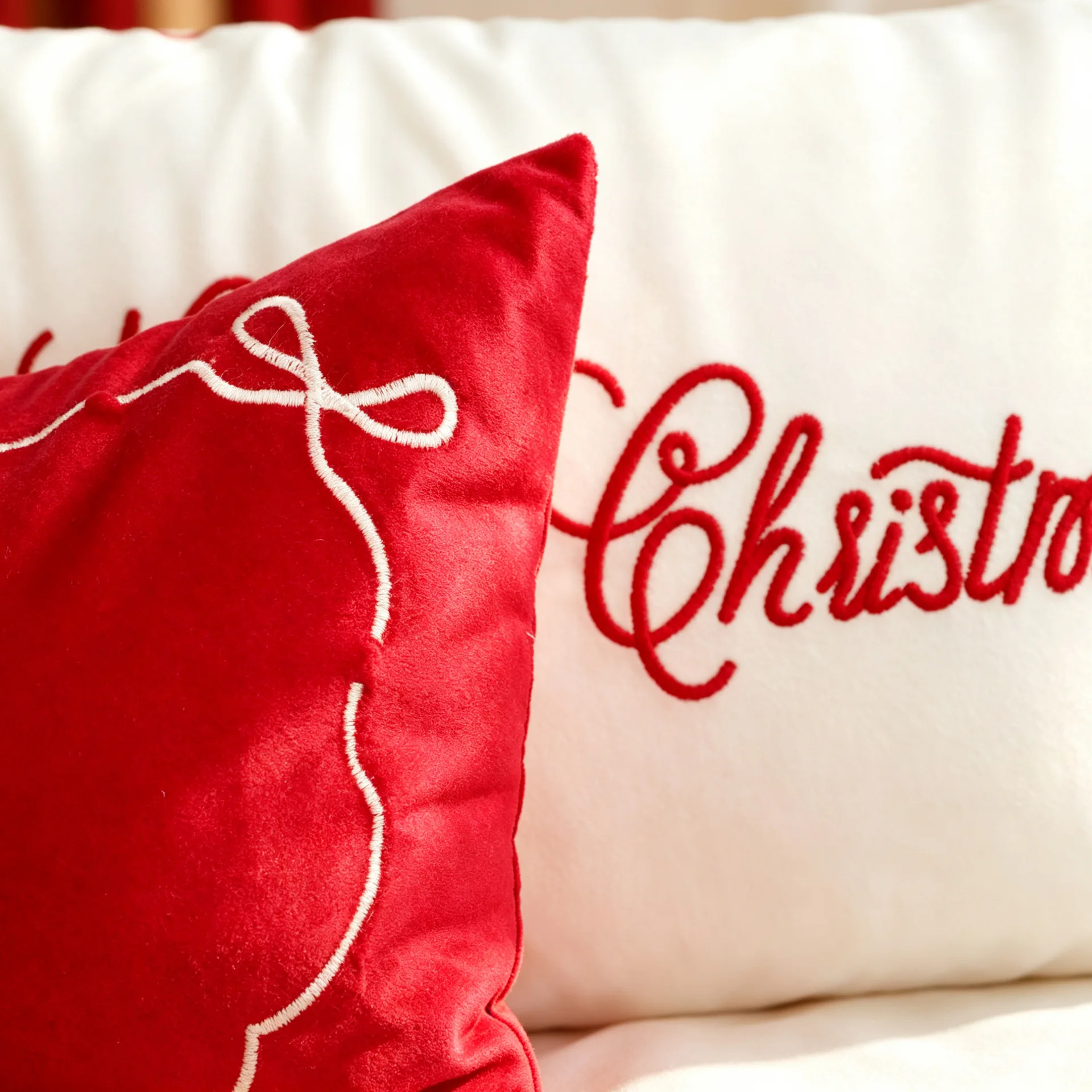 ปลอกหมอนปักลายสไตล์โบโฮ สีแดงข - Throw Pillow บทวิจารณ์และราคา