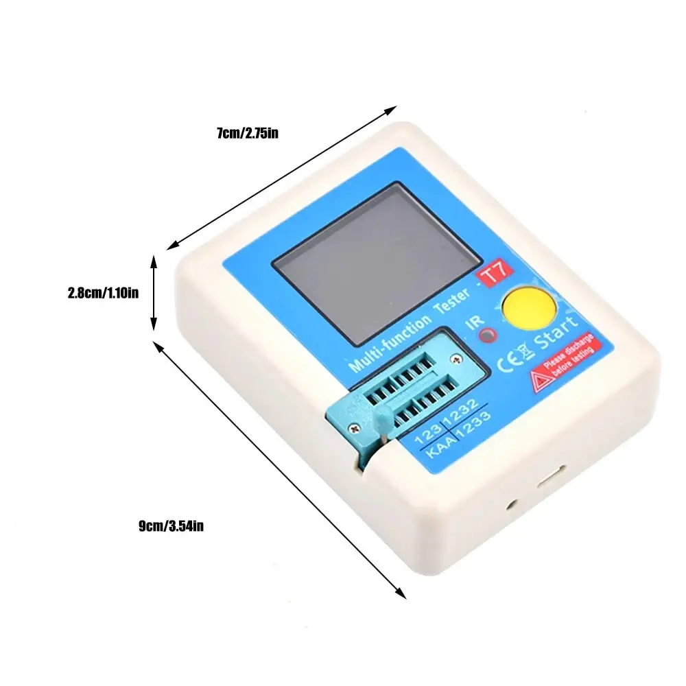 LCR-T7 Tester próbnik elektroniczny multimetr kolorowy wyświetlacz TFT dla diody trioda MOS/NPN/PNP rezystor kondensatorowy tranzystor