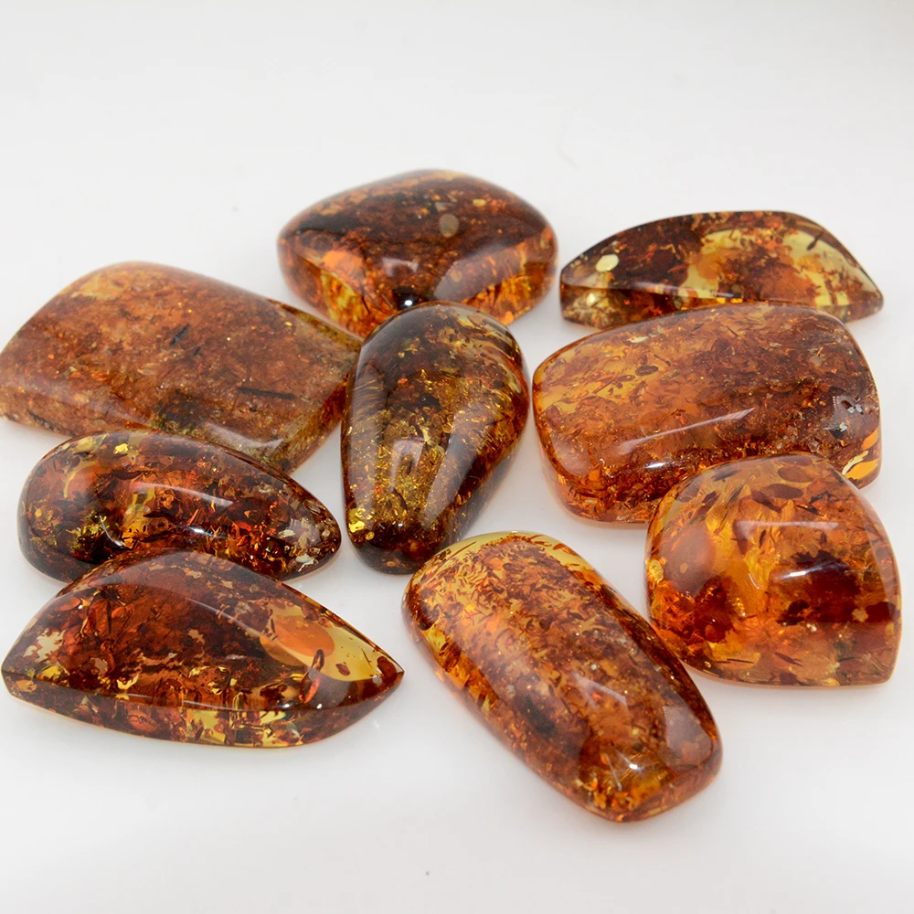 100% Natural Special Floral Amber With Fossilized Plant rregular Waterdrop/Square/Leaf Pendant ,With Small Defet,No Holes
