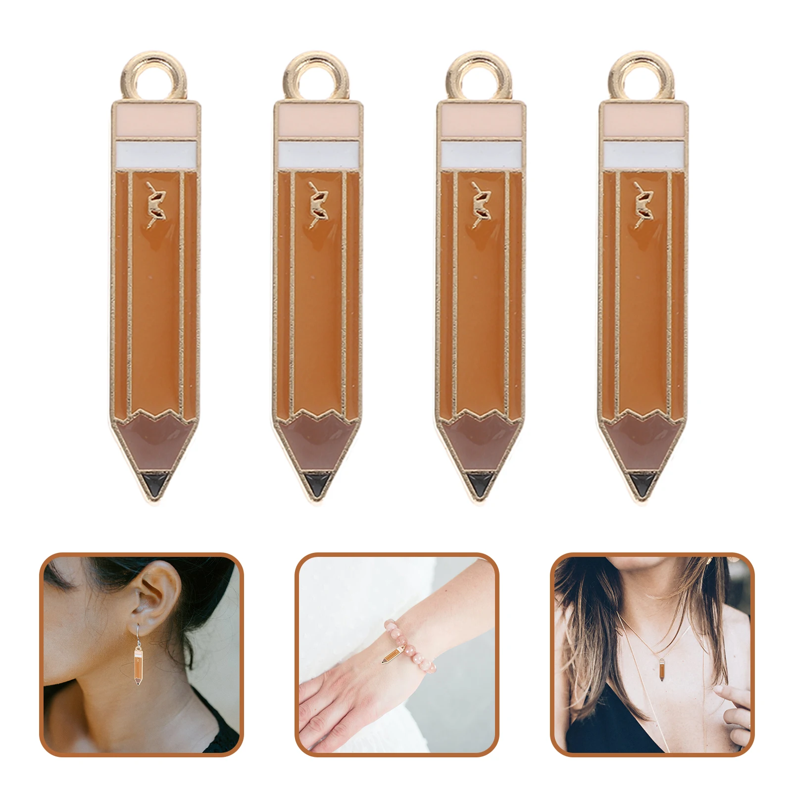 

20pcs Enamel Pencil Charms Colorful Metal Alloy Pendants Jewelry Making Crafts DIY Bracelet Necklace Components