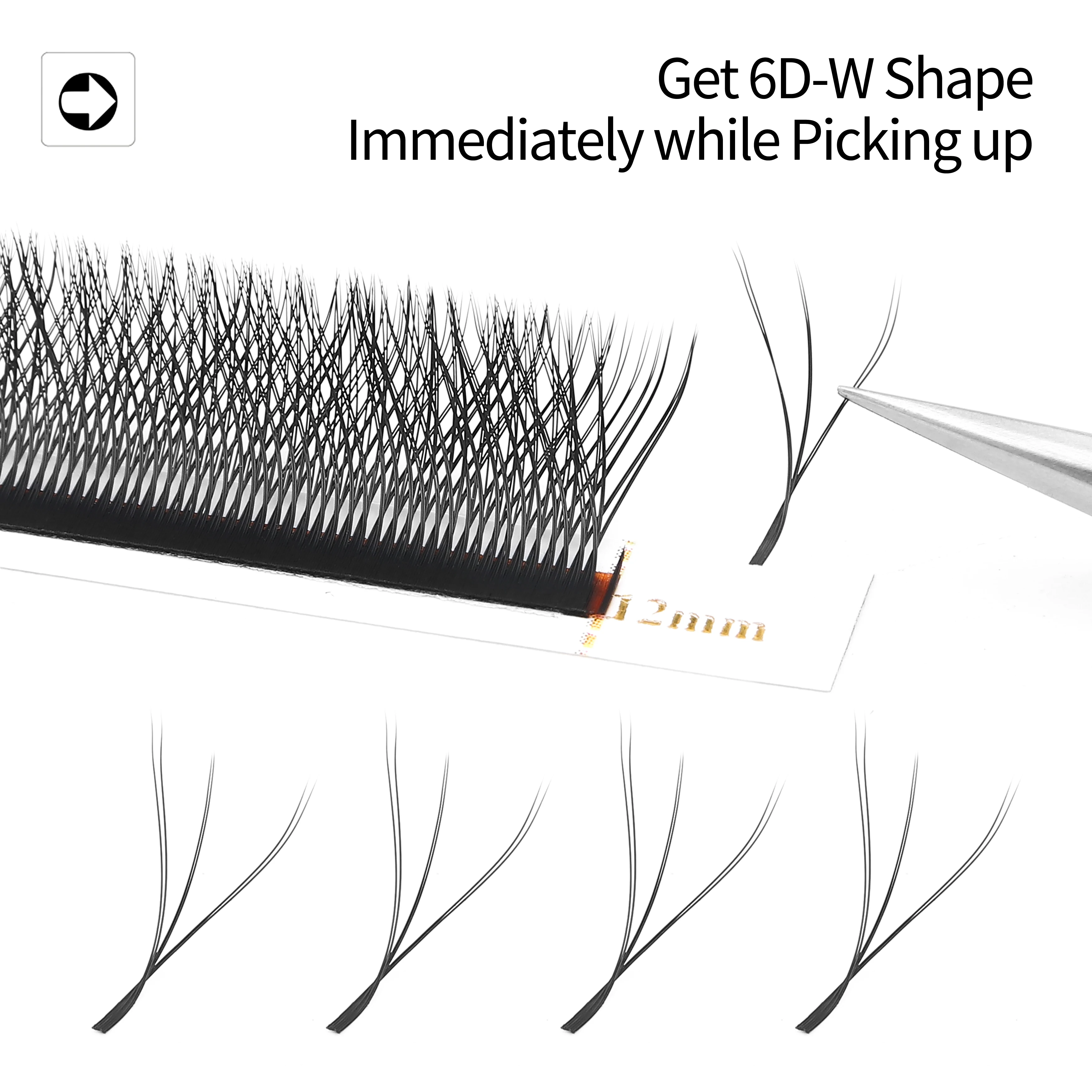 XIUSUZAKI Double 3D 4D Tips W Lashes Extensions Mink Premade Fans Volume 6D 8D W Shaped Eyelash Extension Individual False Lash