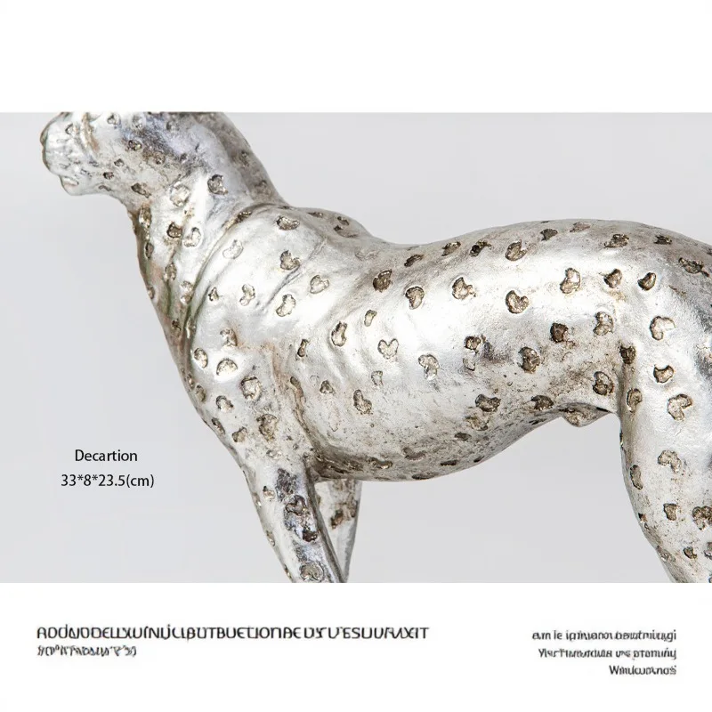 Cheetah series medieval silver cheetah ornament living room fashionable art installation ornament