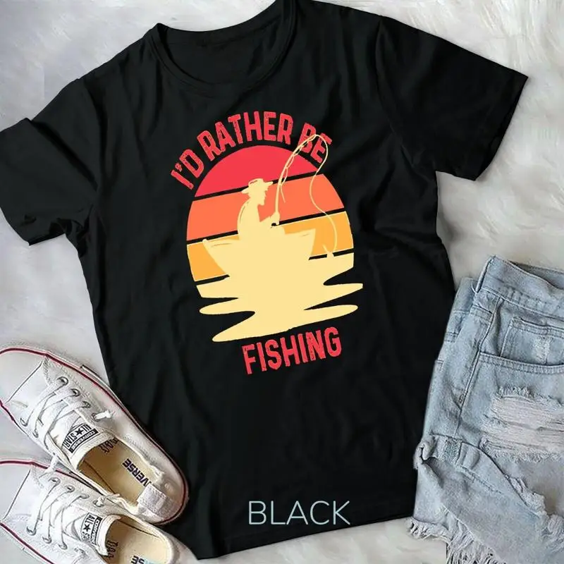 

Футболка унисекс в стиле ретро Sunset Fisherman I d Rather Be Fishing