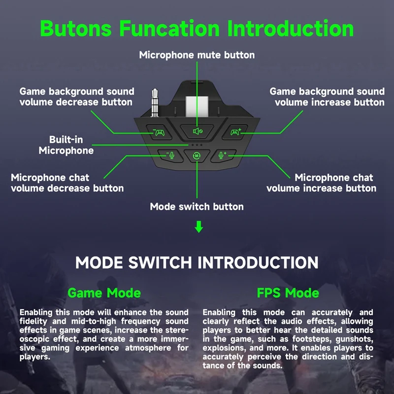 Game Console Headset Audio Controller For  One  Series X/S  Chat Game Microphone Balance Controller