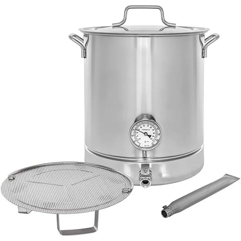 

30L/40L/60L Stainless Steel Home Beer Brewing Starter Set with Thermometer Beer Barrel Faucet Fermentation