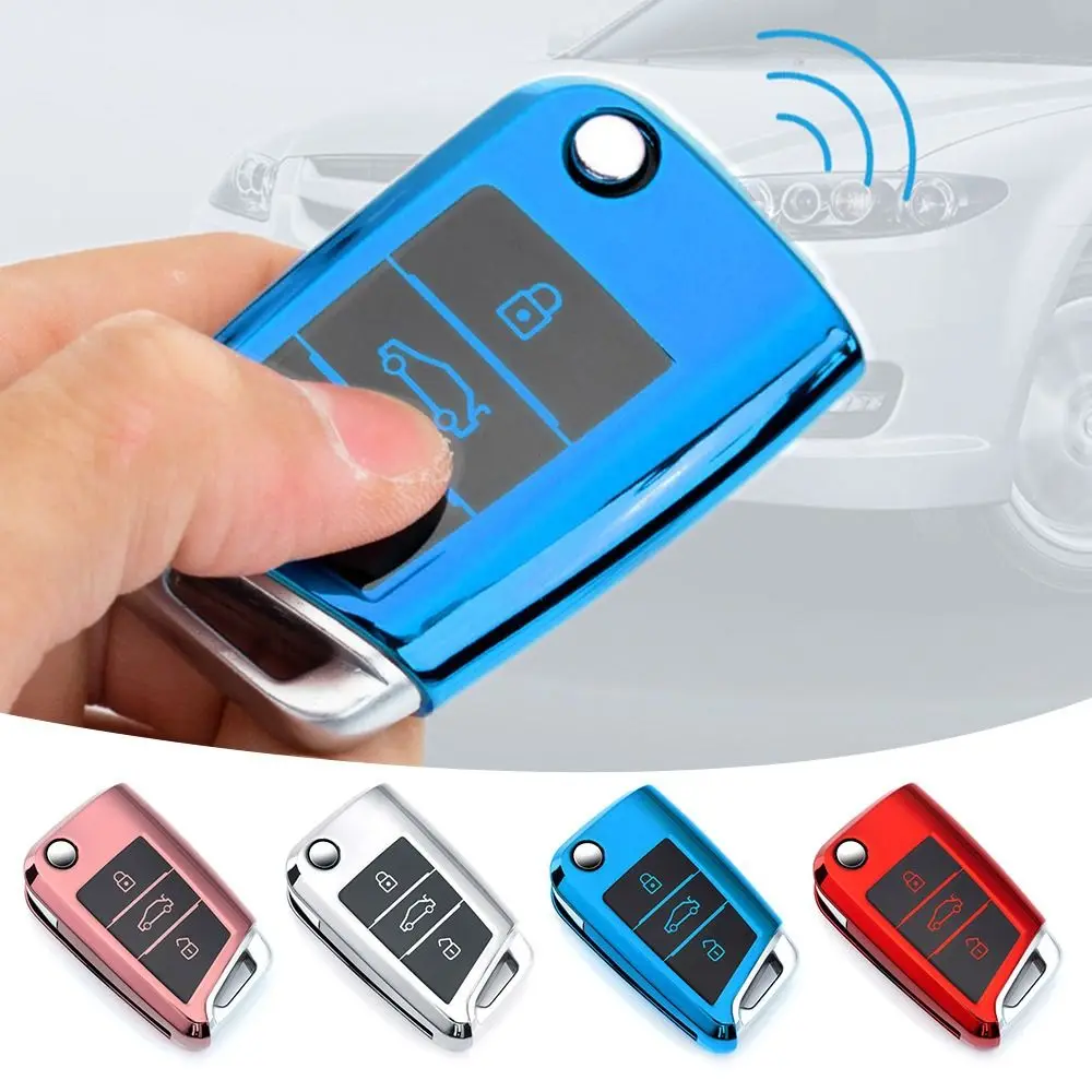 

Мягкий чехол для ключей из TPU для VW Volkswagen Golf 7 MK7 Tiguan MK2, SEAT Ateca Leon FR 2 Ibiza, Skoda Octavia A7