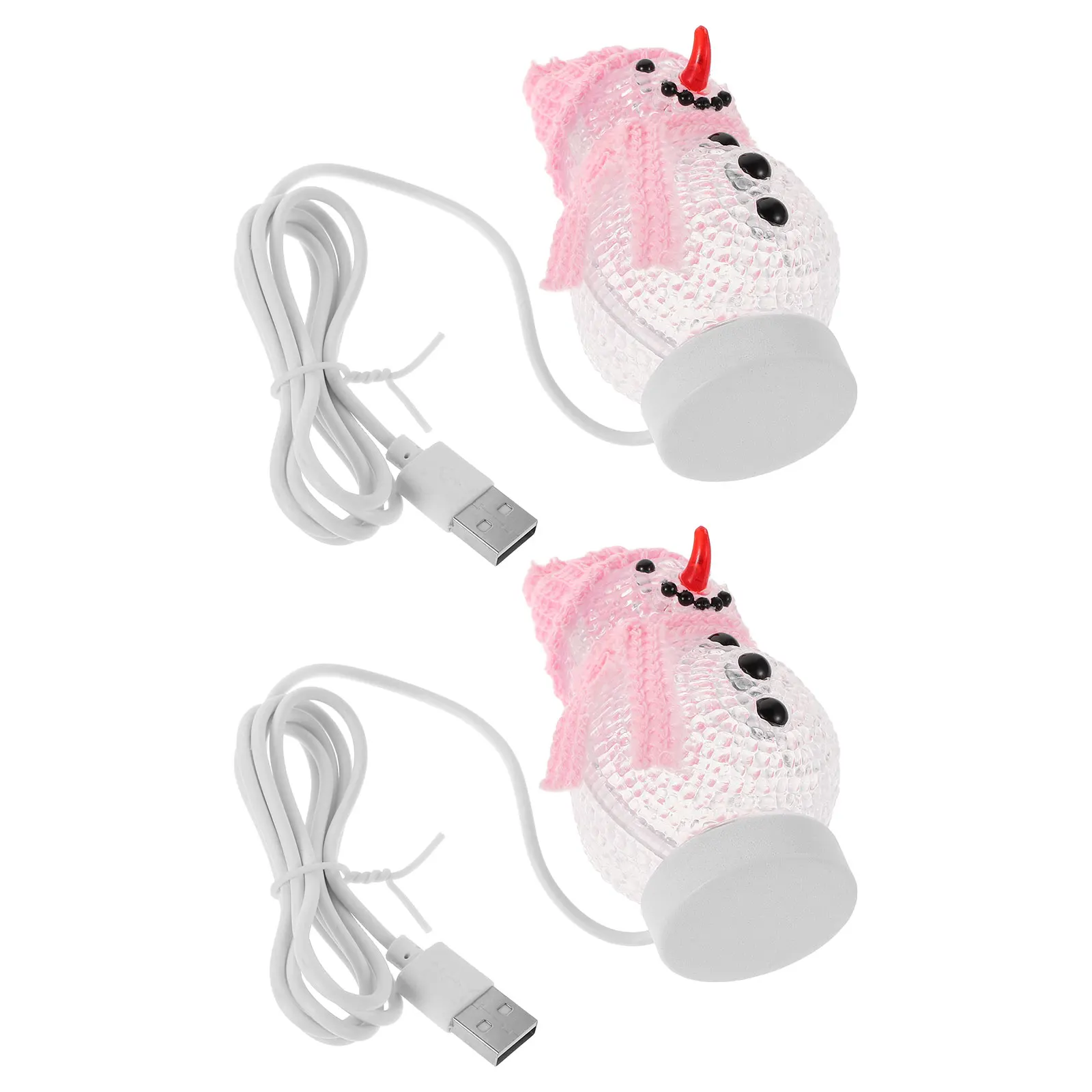

2pcs Snowman Night Light Led Christmas Decorative Lamp For Home Bedroom Office Table Decoration Portable Light With Usb