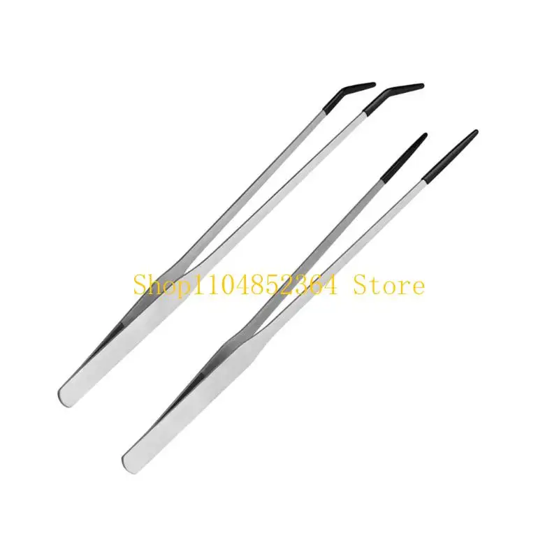 652F 1Set/2piece retsile feeding tongs ตรง & curved tweezers ยาว