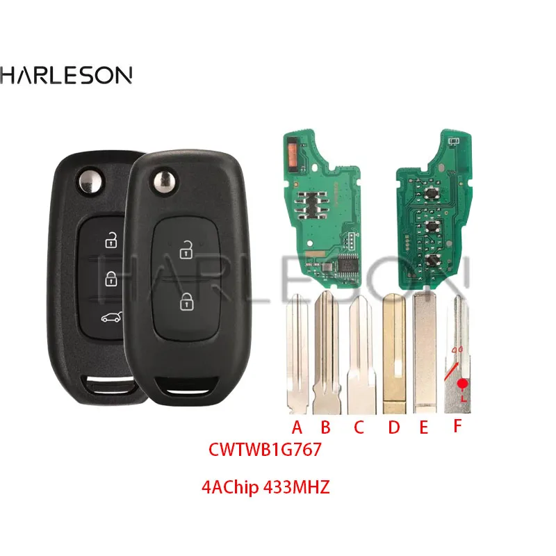 

CWTWB1G767 2/3Button Flip Remote Key 433MHz PCF7961M 4A for Renault Kadjar Captur Megane 3 Symbol Logan 2 Sandero 2 Dacia Duster