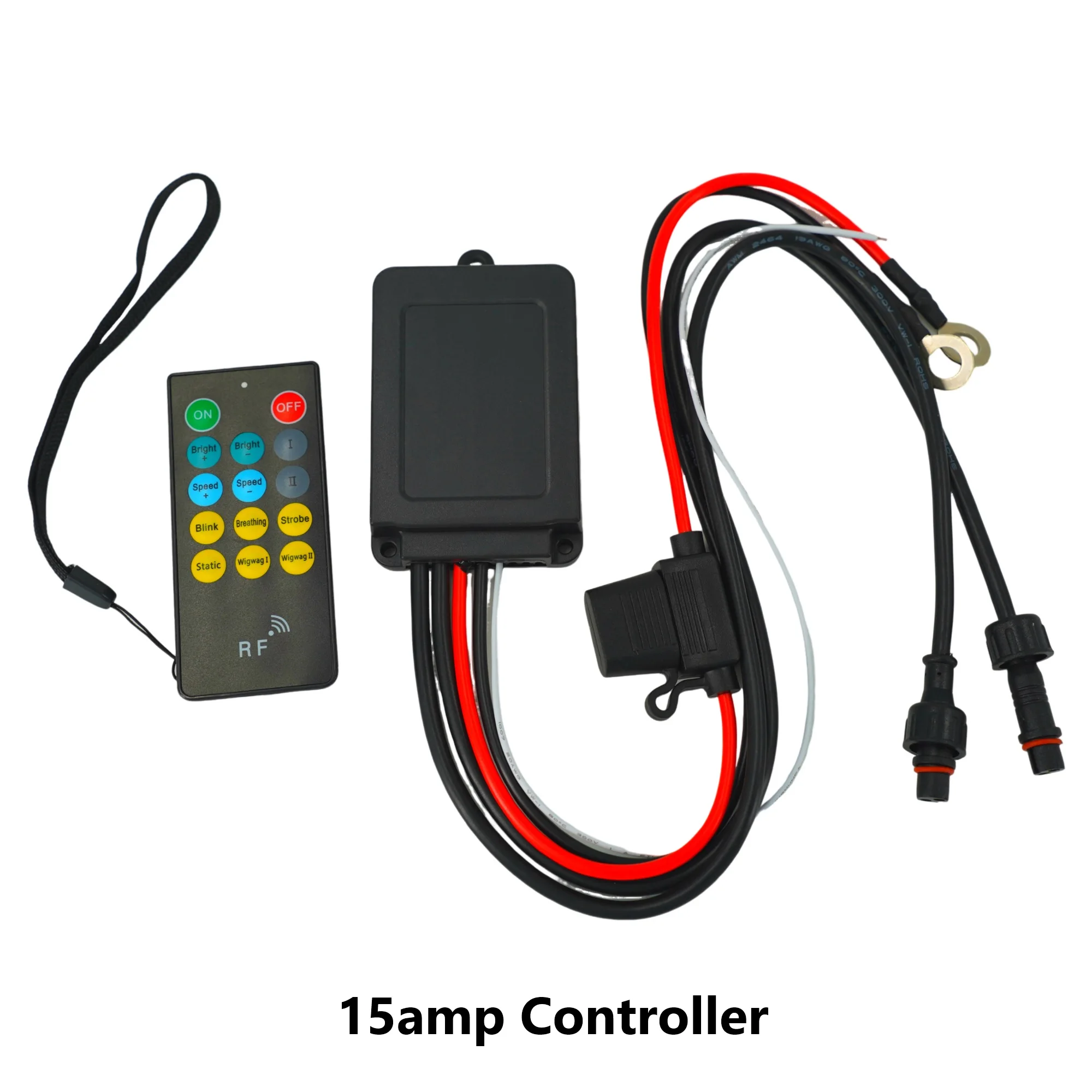 Kingshowstar LED Remote APP Controlled Double Zones RF Controller for Pure White/RGBW Rock Lights Wheel Lights 12V 15/35/50Amp
