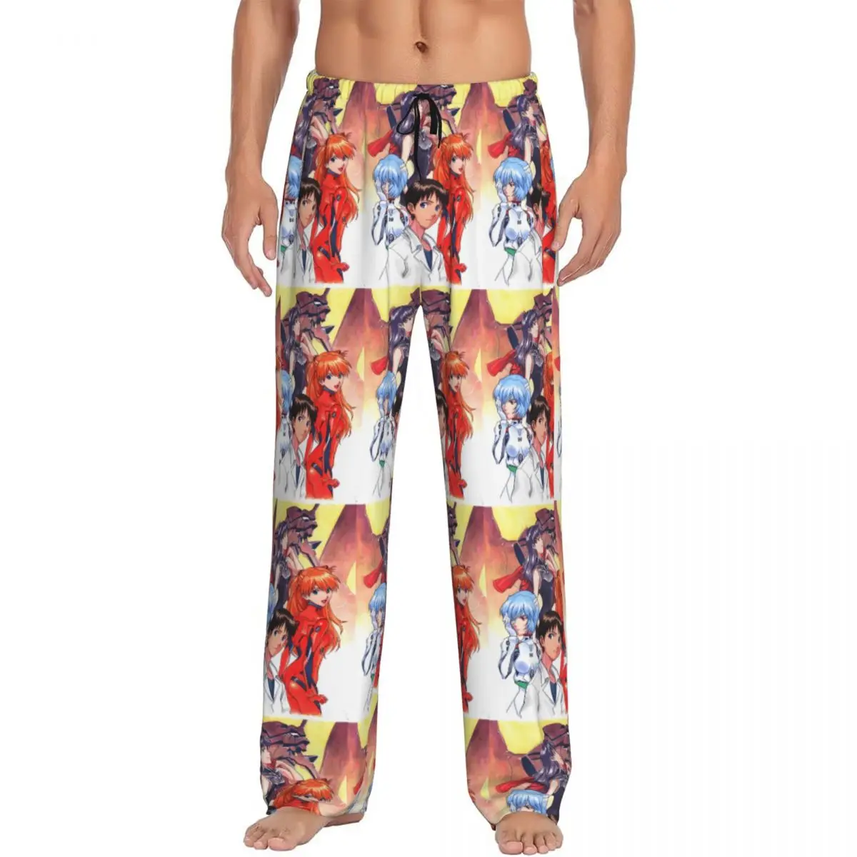 

Custom Print Men's Manga Evangeliones Pajama Pants Sleepwear Sleep Lounge Bottoms with Pockets