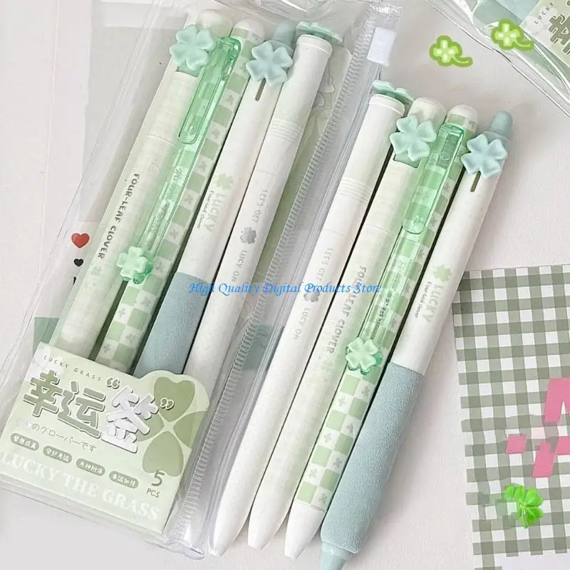 U2JE Pack of 4 Roller Ball Pen Set Quiet Clicks Quick Dry Study Work Essential