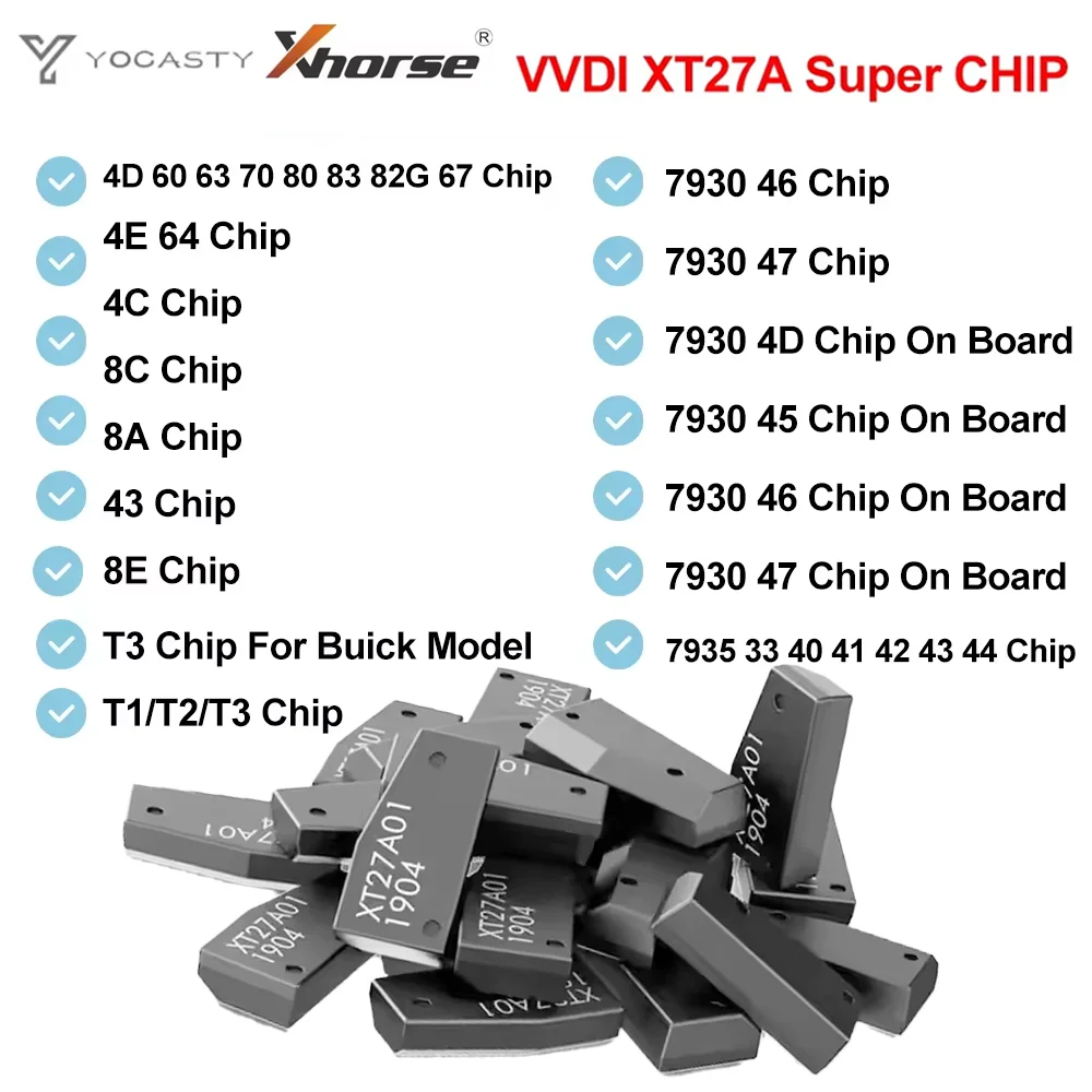 5/10pcs XT27A Super Chip Transponder Key for ID46/40/43/4D/8C/8A/T3/47 Compatible with VVDI2 VVDI Mini Key Tool by Xhorse