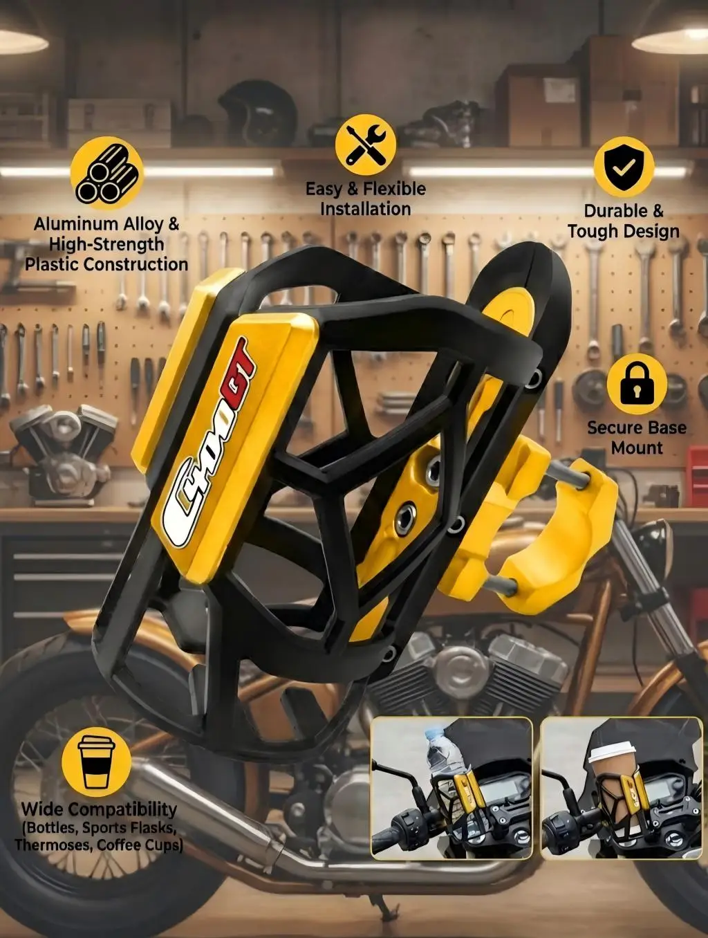 

Для BMW C400X C400GT C400 X GT C 400 2020 2021 2022 2023 2024 2025 Универсальный высококачественный держатель для напитков/воды для мотоцикла