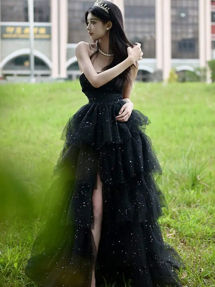 

Ele Bla iny Evening Gown Women's New 2025 High-End Feeling Student Day Adult Ceremony Par Art Exam Host Dr