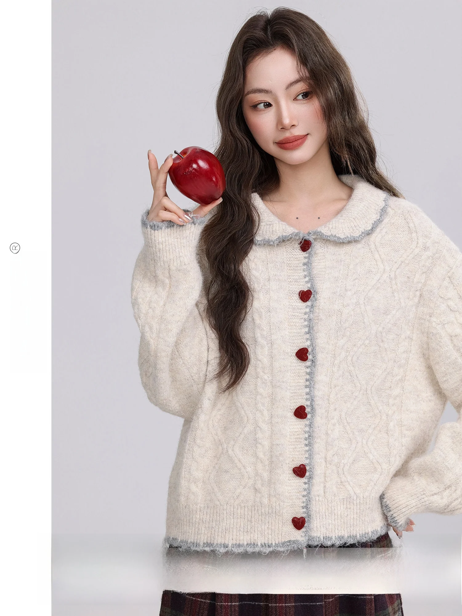 

Мягкий уютный вязаный свитер с воротником-стойкой, женский свободный кардиган в стиле оверсайз, осенне-зимний, модный, винтажный, с длинными рукавами, термо.