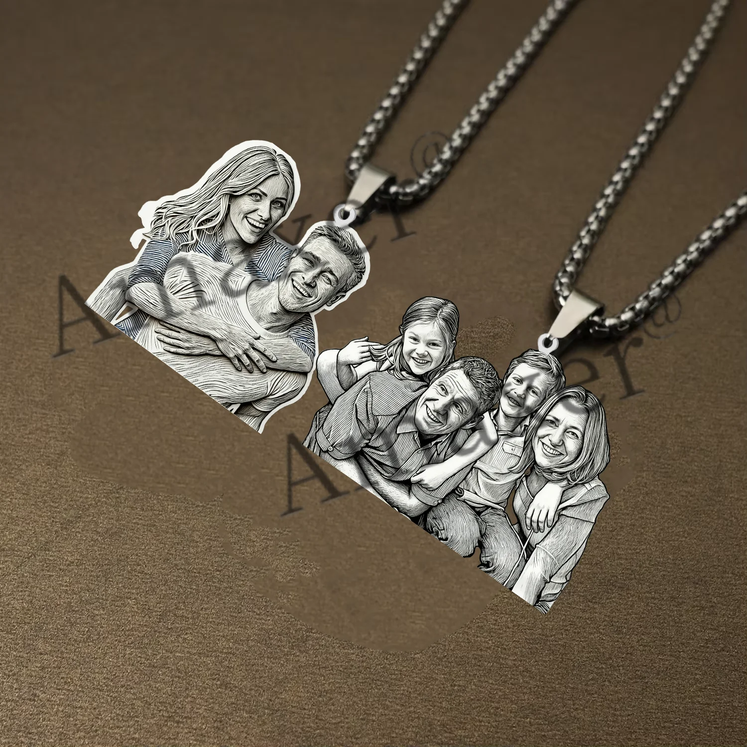 صورتك المخصصة المطبوعة قلادة قلادة شخصية نقش اسم مخصص للنساء الرجال هدايا عيد الميلاد مجوهرات