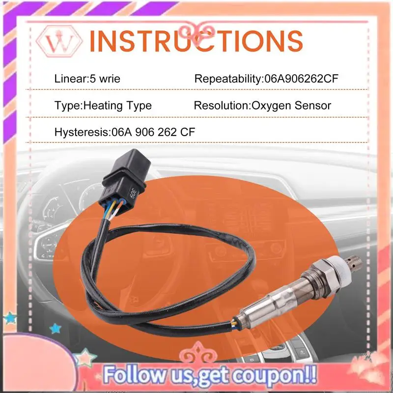 

Durable 5 Wires Oxygen Sensor 06A906262BR For V W Golf Plus Touran 1.6 & A3 2003-2011 1.6 Lambda Probe Sensors 06A906262CF