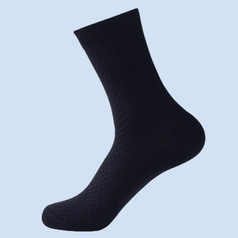 5/10 Pairs High Qualiry Men's Solid Colors Socks Deodorization Bamboo Fiber Mid Length Socks Breathable Men Socks Business Socks