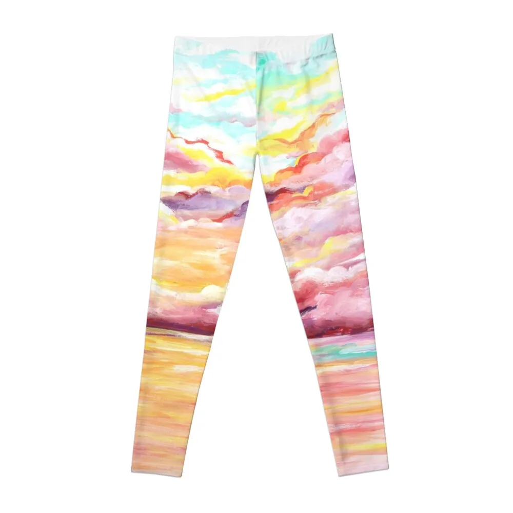 

Pastel Clouds Leggings Women's tights gym's sportswear Fitness's gym clothes push up legging Womens Leggings