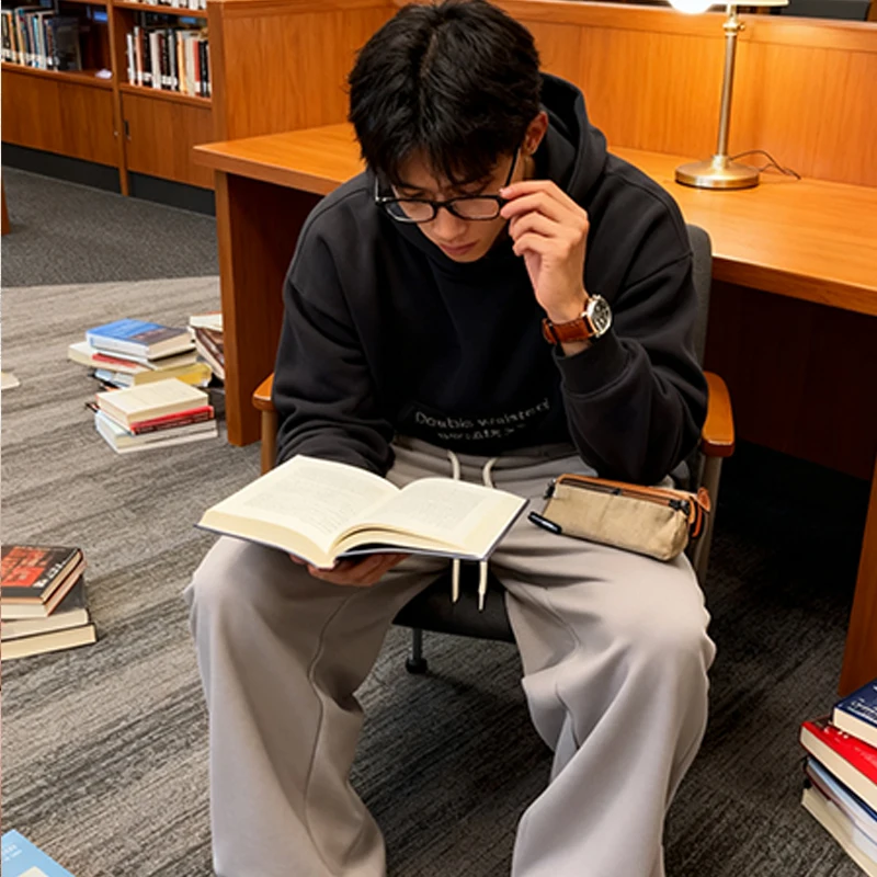 

American Embroidery Casual Pants Hip Hop Drawstring Waist Jogger Trousers Street Fashion Harajuku Loose Double Waist Sweatpants