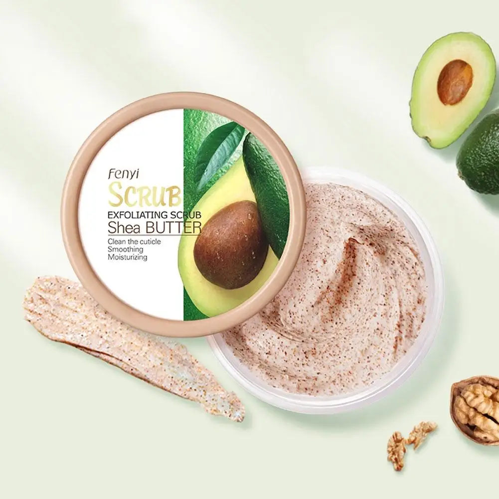 100g Shea Butter Exfoliating Scrub Cream Face Body Deep Pores Avocado Smooth Treatment Cleansing Wash Face Skin Care