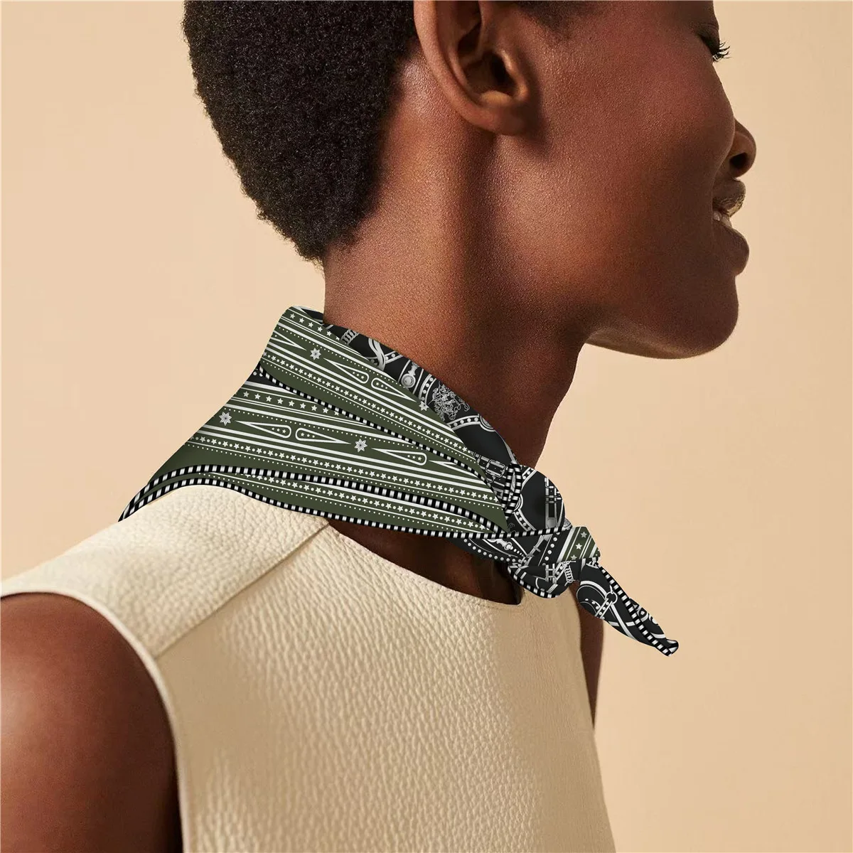 Double Sided Silk Twill Scarf 53CM Luxury Designer Small Square Bandanas Herms Rolled Edge Shawls Head Hair Scarves Mother Gift