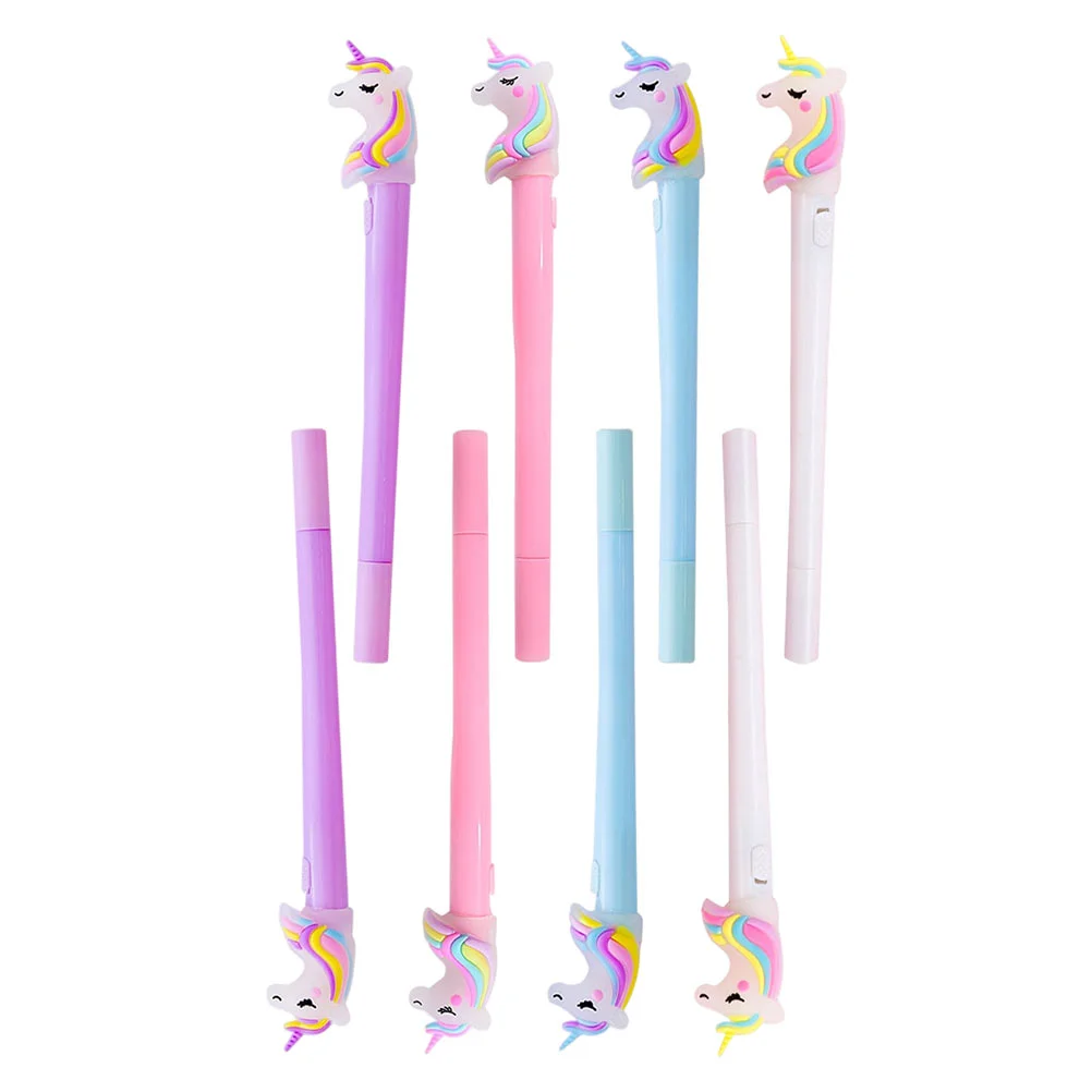 

8 Pcs Light Pen Ballpoint Pens Luminous Gel Cartoon Signature LED Portable Writing Ink Silica Adorable Student