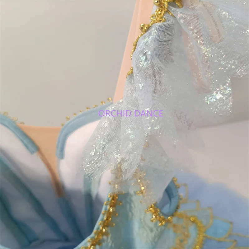 Professional Unique Design Custom Size 12 Layers Kids Girls Women Adult Dance Performance Wear Blue Bird Ballet Tutu Costumes