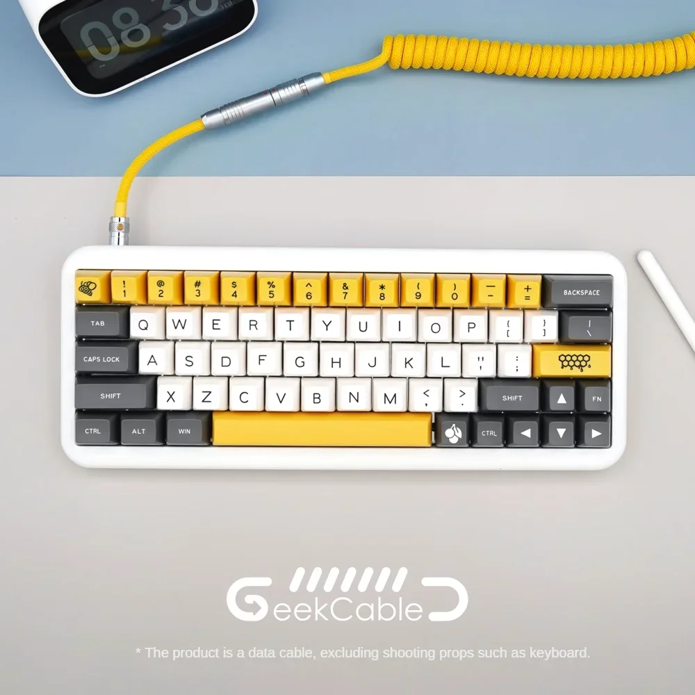 GeekCable Pure Handmade Custom Computer Mechanical Keyboard Line Theme Canoe Volt Electrophoretic yellow