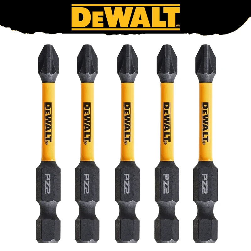 DEWALT PZ2 57MM 5-Piece Impact Screwdriver Bit Shockproof Tool Steel High Hardness Durable Power Tool Accessories