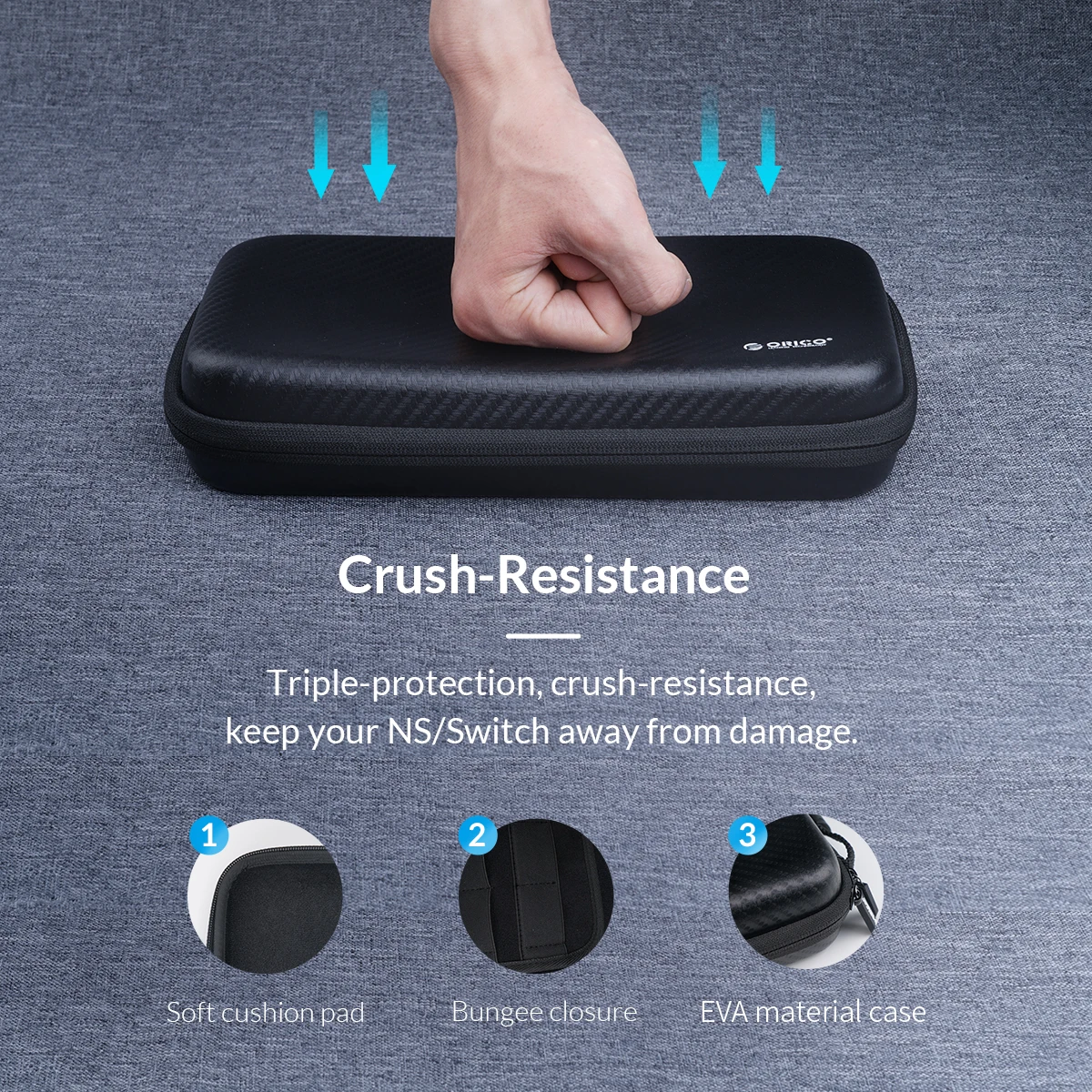 ORICO 휴대용 방수 보관 가방, 닌텐도 스위치 핸드백 NS OLED 콘솔 게임 액세서리