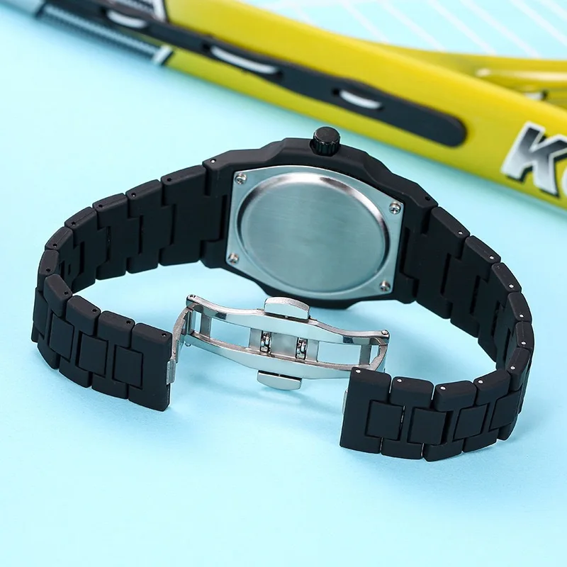 Reloj clásico Orologio para hombre y mujer, Reloj sencillo de silicona con esfera azul y negra, Reloj de pulsera de cuarzo, nuevo Reloj para hombre