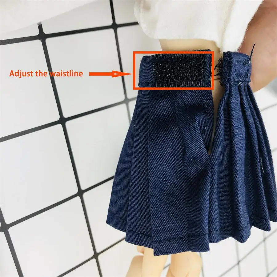 Handmade blyth Clothes 1PCS School Uniform Grid All-Match Style Pleated Skirt for Blyth Licca 1/6