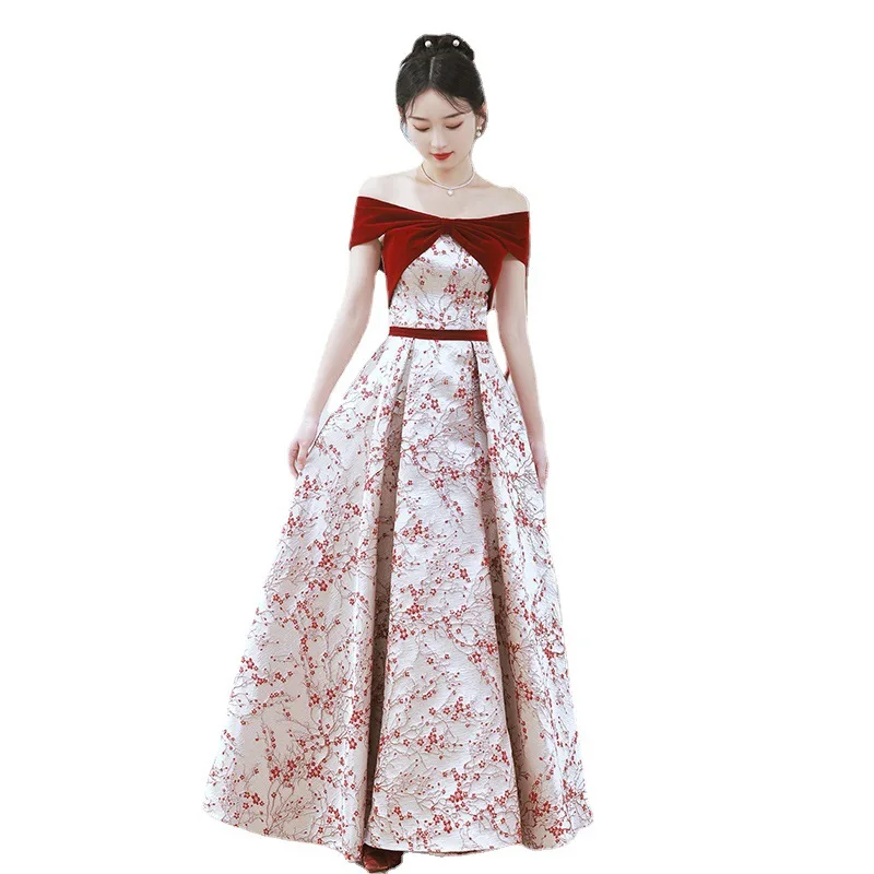 

Champagne Bridesmaid Dress Spring Sister Group Niche High-End Light Luxury Slim Daily Wear Women Dress Stage Performance Dresses