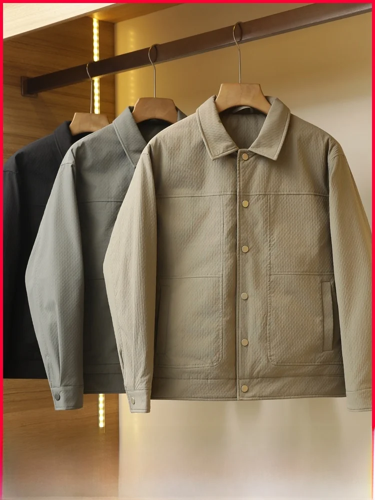 

New Winter Men's Lightweight down Jaet Stand Collar Coat Faionable Busin Commuting Sli Poly Fiber Windproof