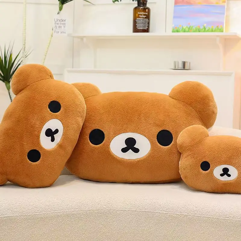 Süßes Rilakkuma Plüsch warmes Handkissen Cartoon Bär weiches Stofftier Peluche Kissen Geburtstagsgeschenk