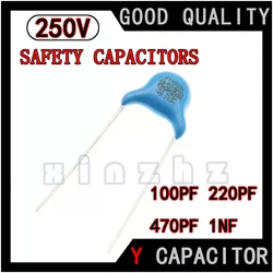 20PCS 250V Safety Capacitor X1Y2 Capacitor 100PF 220PF 470PF 1NF 101 221 471K 102M