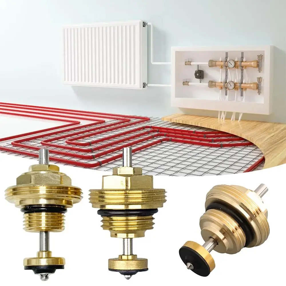 Brass Heating Circuit Distributor Valve Insert Corrosion Resistant 1/2 3/8 Automatic Spring Valve Core Replacement M30x1.5