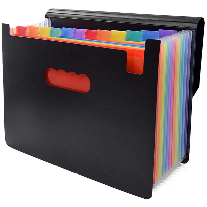 1 PCS Rack Desk Organizer 24 กระเป๋าโฟลเดอร์ขยาย Rganize แบบพกพาแฟ้มธุรกิจอุปกรณ์สํานักงานแฟ้ม Rack PP