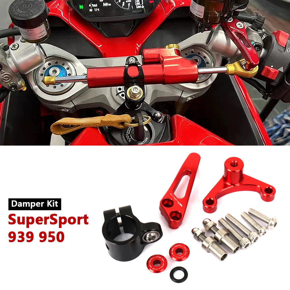 

For Ducati SuperSport 950 Supersport 939 2018-2025 Motorcycle Accessories Damper Stabilizer Bracket Steering Mount Kit