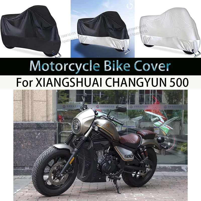 

For XIANGSHUAI CHANGYUN500 Motorcycle Cover Rain Cover Waterproof Dustproof UV Cover Coat Indoor Outdoor Motorbike Scooter Cover