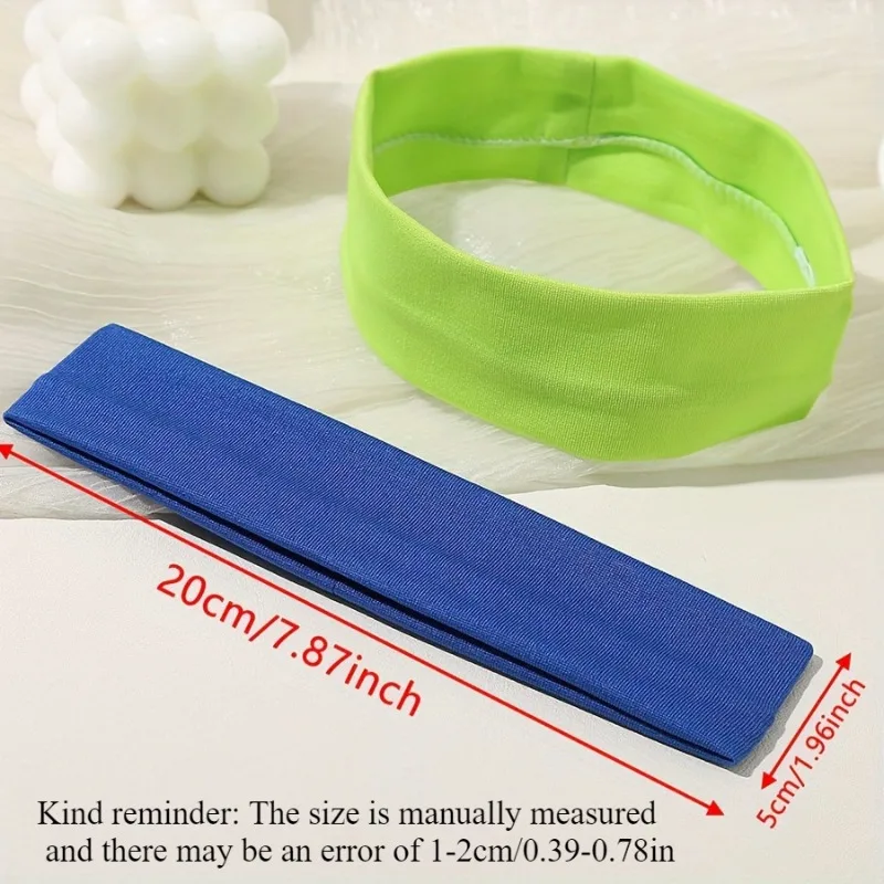10 pieces of women's elastic headband, anti slip, sweat absorbing, suitable for yoga, running, and sports image 3