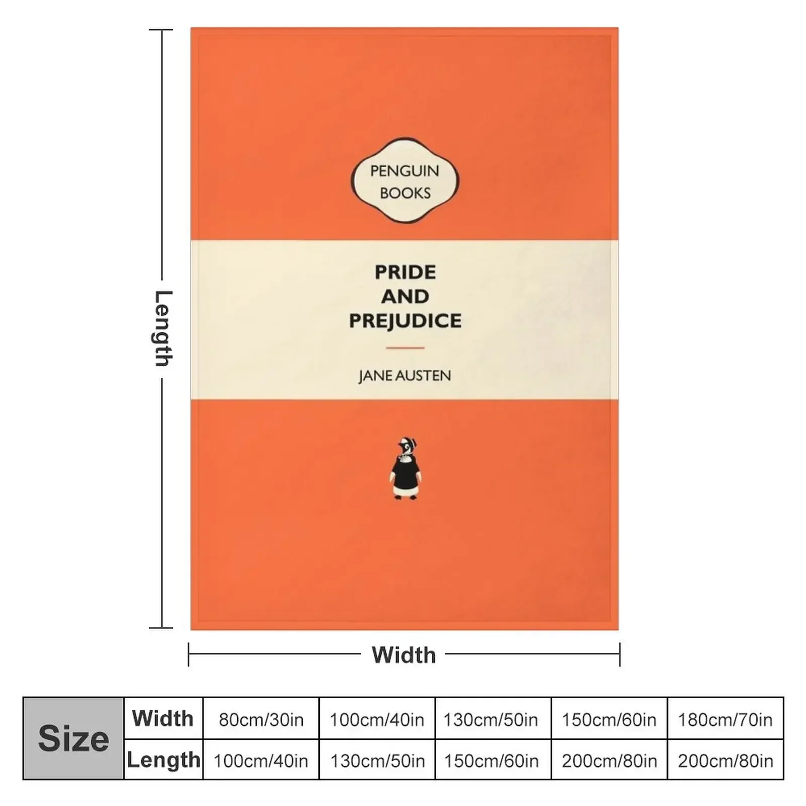 Penguin Books - Pride and Prejudice Throw Blanket Soft Plush Plaid Cute Plaid Stuffeds Thin Blankets