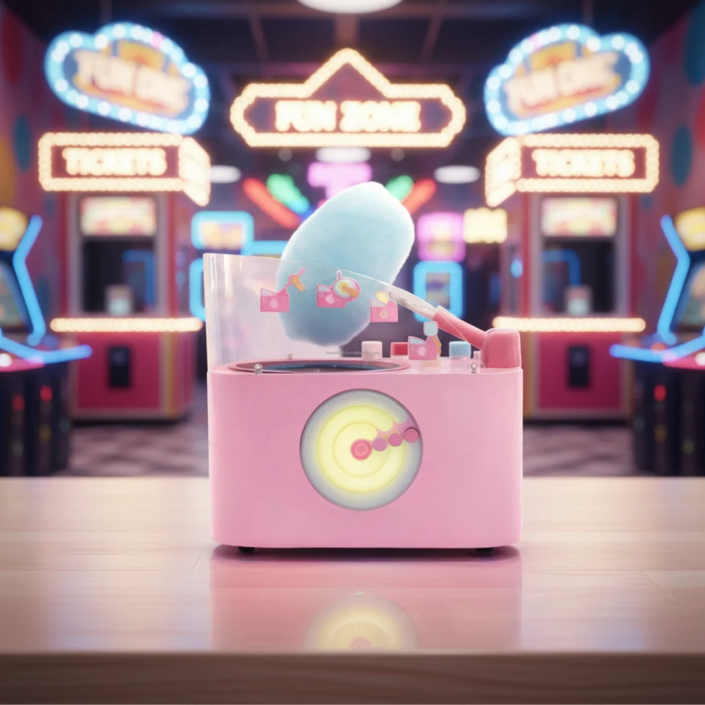 New Skineat Mini Commercial Automatic Cotton Candy & Candy Floss Machine Motor | 4 Flavors 50s Fast Speed Food Vending Business