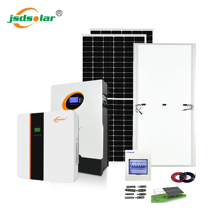 jsdsolar 5kw 10kw 15kw 20kw 25kw 30kw on grid off grid solar panels system  hybrid solar system complete kit