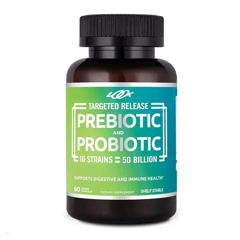 Probiotics 50 Billion Colony 16 Strains 60 Granules Sustained Release Vegetarian Capsules Immune and Digestive Health